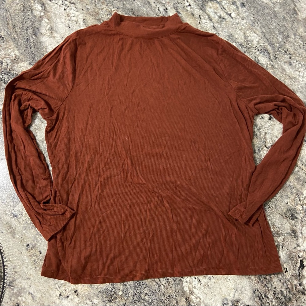 Burnt Orange Mock Turtle Neck